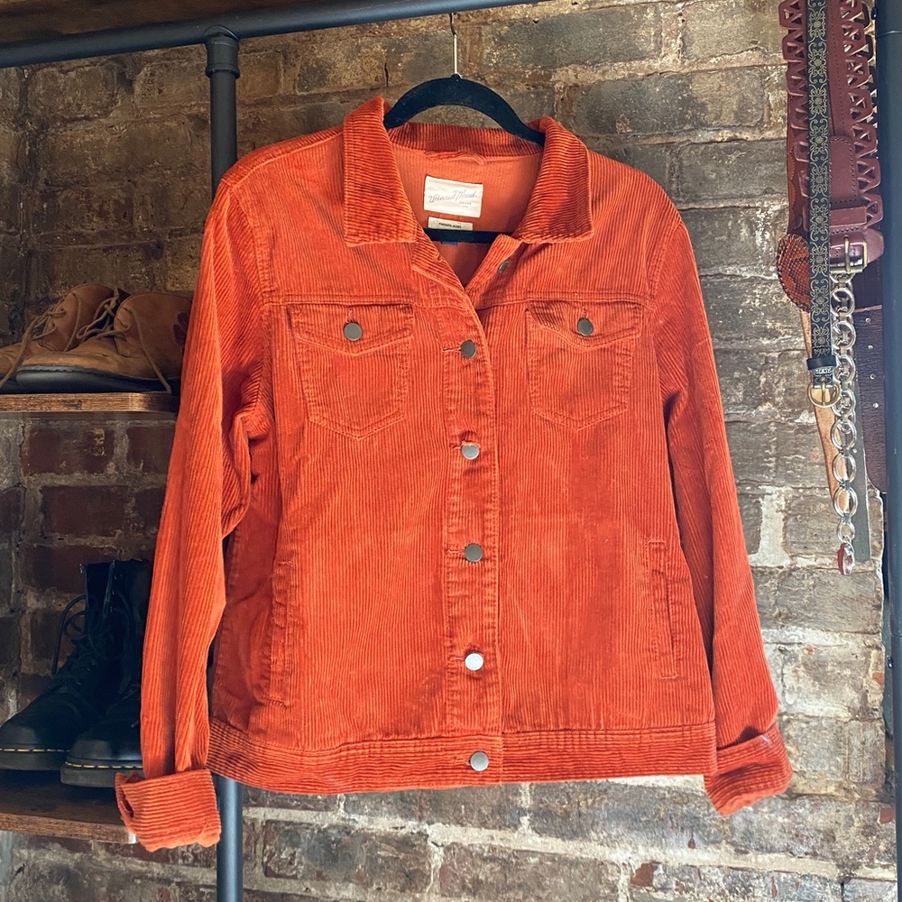 NWOT Universal Thread Orange Corduroy Freeborn Jacket - Size XL